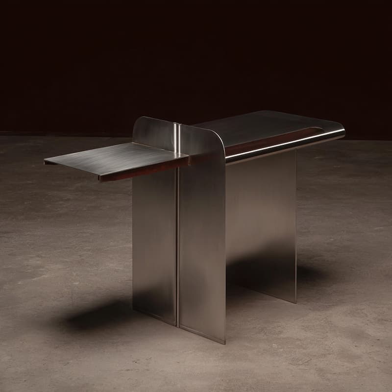 Metallic Brushed Metal Chair